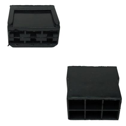 Imagem de Conjunto conector 6 vias com terminais 6,3mm (macho e fêmea) ótimo acabamento resistente reforçado
