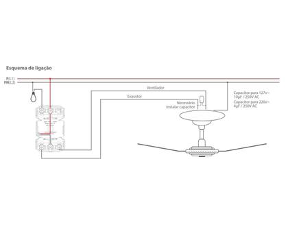 Imagem de Conjunto Controlador Ventilador Bivolt 4X2 Inova Pro Alumbra