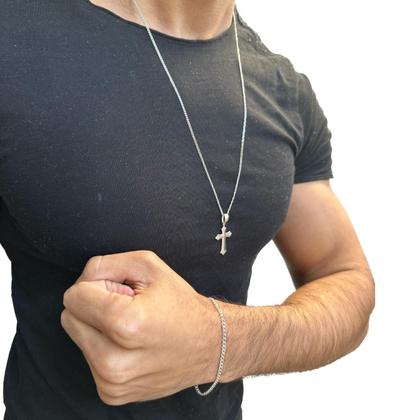 Imagem de Conjunto Correntinha De Prata +Pulseira Escama de Peixe