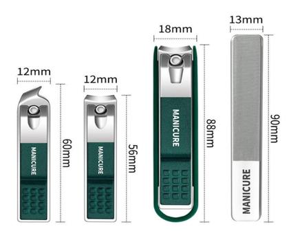 Imagem de Conjunto cortadores de unhas completo Unissex luxo estojo alta qualidade Aço inox Lixa de unha - Our