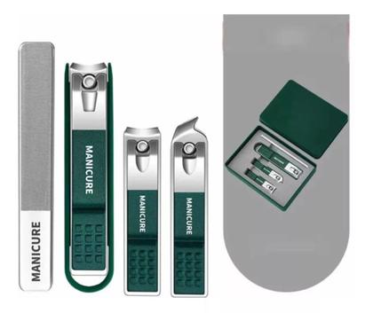 Imagem de Conjunto cortadores de unhas completo Unissex luxo estojo alta qualidade Aço inox Lixa de unha - Our