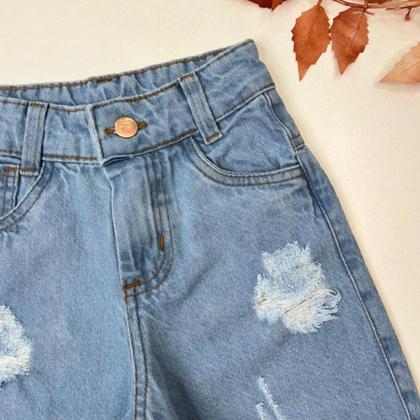 Imagem de Conjunto Country Infantil Camisa Xadrez Calça Jeans Feminina Novidade