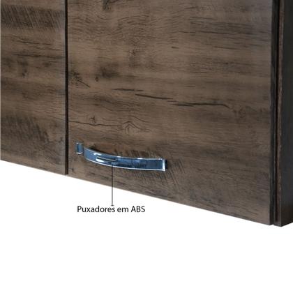 Imagem de Conjunto Cozinha 120cm com Armário Aéreo Triplo e Balcão Multiuso de Pia sem Tampo