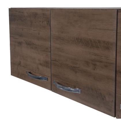 Imagem de Conjunto Cozinha 120cm com Armário Aéreo Triplo e Balcão Multiuso de Pia sem Tampo