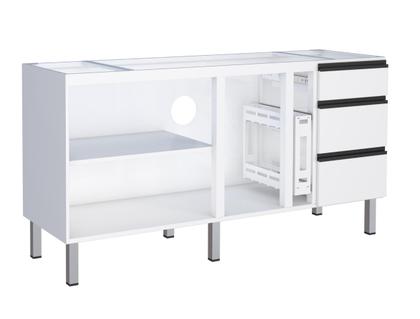 Imagem de Conjunto Cozinha Completo Gaia Flat 100% Aço 1.80 mt - Gabinete /Aéreo/Paneleiro/Balcão Cooktop 5 - Branco  Cozimax