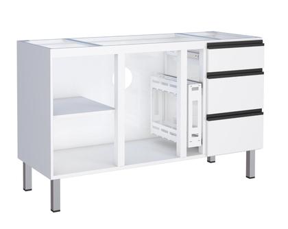 Imagem de Conjunto Cozinha Completo Gaia Flat  Aço 1.50 mt - Gabinete /Aéreo/Paneleiro/Balcão Cooktop 5 - Branco  Cozimax