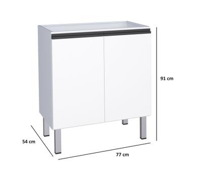 Imagem de Conjunto Cozinha Completo Gaia Flat Aço 1.80 mt - Gabinete / Aéreo / Paneleiro / Balcão Cooktop 5 - Branco  Cozimax