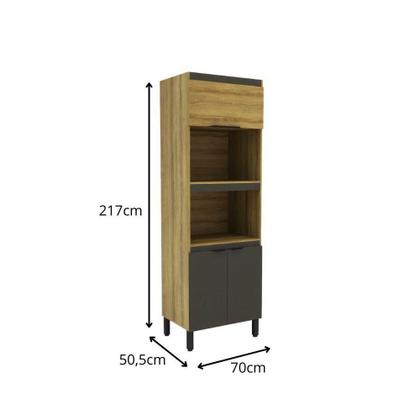 Imagem de Conjunto Cozinha Modulada Mademovel Magnolia Sem Pia 217x330x50cm