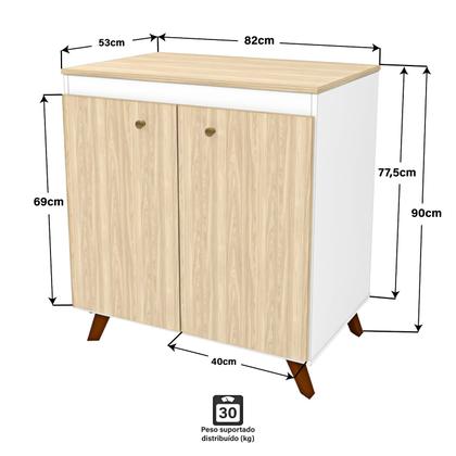 Imagem de Conjunto Cozinha Modular Balcão Cooktop Torre Quente Netmobil