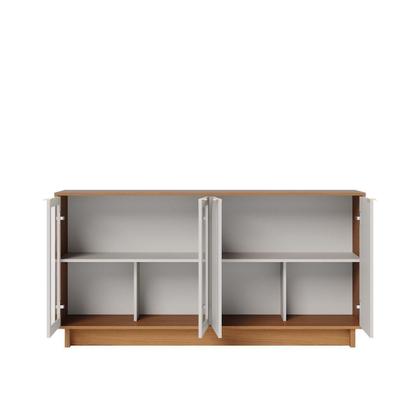 Imagem de Conjunto Cristaleira 2 Portas de Vidro Guanabara com Led e Buffet Sala de Jantar 4 Portas Vitória