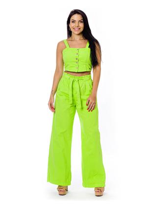 Imagem de Conjunto Cropped e Calça Pantalona Sem Elastano