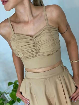 Imagem de Conjunto Cropped Franzido com Bojo Lançamento Cores Novas