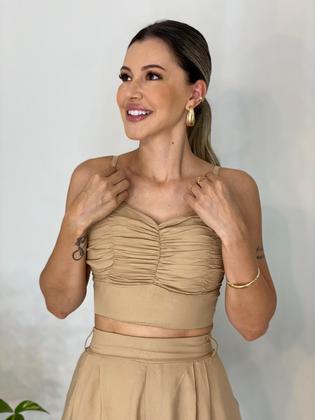 Imagem de Conjunto Cropped Franzido com Bojo Lançamento Cores Novas