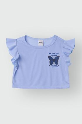 Imagem de Conjunto Cropped Infantil Menina Borboleta Azul - Minore