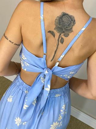 Imagem de Conjunto Cropped + Saia Estampas Florais Lançamento