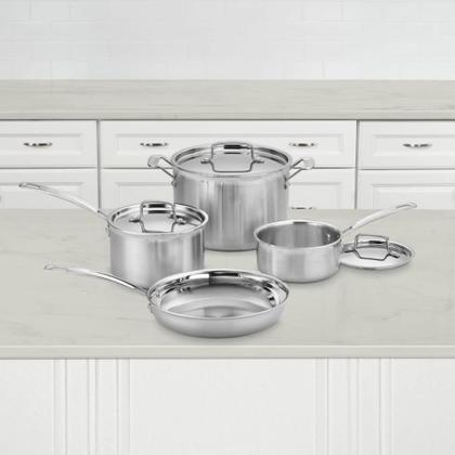 Imagem de Conjunto cuisinart de panelas multiclad pro 7 peças em aço inox mcp-7np1 