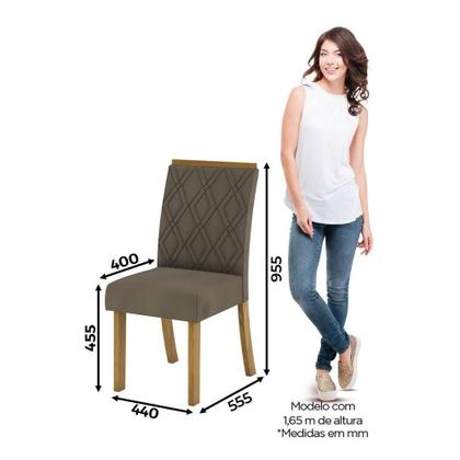 Imagem de Conjunto De 02 Cadeiras Estofadas Melissa Henn Nature Bege