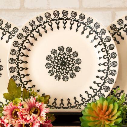 Imagem de Conjunto de 06 Pratos Rasos Peças 24cm Donna Folk Biona Oxford