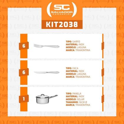 Imagem de Conjunto De 1 Panela Solar 16cm 1,4l Com 12 Talheres Laguna E 5 Utensílios Em Inox Extrata Tramontina