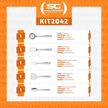Imagem de Conjunto de 1 Panela Solar 16cm 1,4l Com 60 Talheres Laguna e 5 Utensílios em Inox Extrata Tramontina