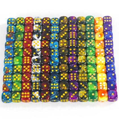 Imagem de Conjunto de 10 Dados D6 de 12mm - Cores Mistas - Alta Qualidade para Jogos