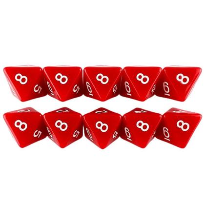 Imagem de Conjunto de 10 Dados Poliédricos de 15,5 mm (D8) para RPG - TRPG e DND