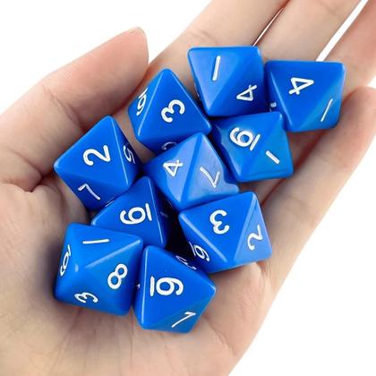 Imagem de Conjunto de 10 Dados Poliédricos de 15,5 mm (D8) para RPG - TRPG e DND