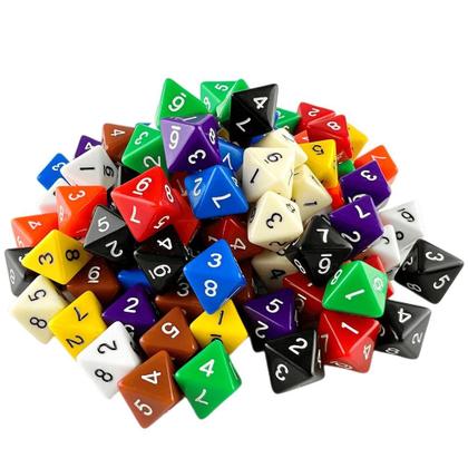 Imagem de Conjunto de 10 Dados Poliédricos de 15,5 mm (D8) para RPG - TRPG e DND
