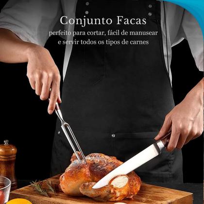 Imagem de Conjunto De 10 Facas Para Churrasco Alta Precisão E Qualidade Perfeito Para Presentear