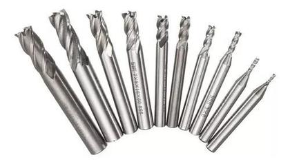 Imagem de Conjunto De 10 Fresas De Ponta Quadrada De Aço Rápido De Alt