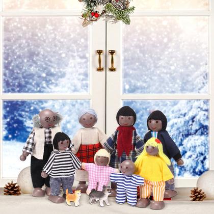 Imagem de Conjunto de 10 Mini Bonecas de Madeira Skylety - Figuras de Pessoas