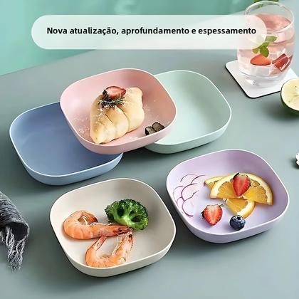 Imagem de Conjunto De 10 Pratos Multifuncionais Reutilizáveis Para Frutas E Sobremesas, Laváveis, Com Base