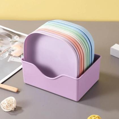 Imagem de Conjunto De 10 Pratos Multifuncionais Reutilizáveis Para Frutas E Sobremesas, Laváveis, Com Base