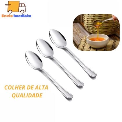 Imagem de Conjunto de 100 Unidades Colher de Mesa GRANDE Talher 100% Aço Inox Sopa Arroz Para Casa Cozinha Bar
