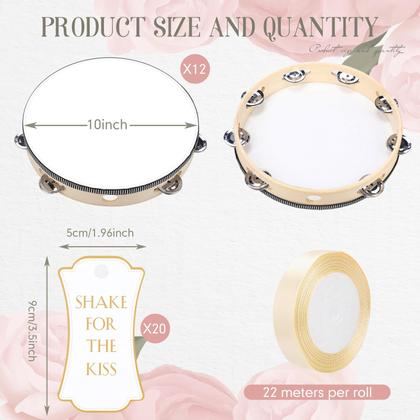 Imagem de Conjunto de 12 polegadas Tambourine Lukmaa de 10 polegadas para adultos com etiquetas de presente
