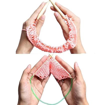 Imagem de Conjunto De 18 Agulhas De Tricô De Bambu 2mm-10mm Agulhas De Madeira Com Tubo Plástico Colorido Para