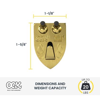 Imagem de Conjunto de 2 cabides para fotos OOK 55005 Shield Brass 50 libras