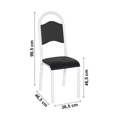 Imagem de Conjunto de 2 cadeiras cozinha jantar ciplafe cris tubo branco asento estofado