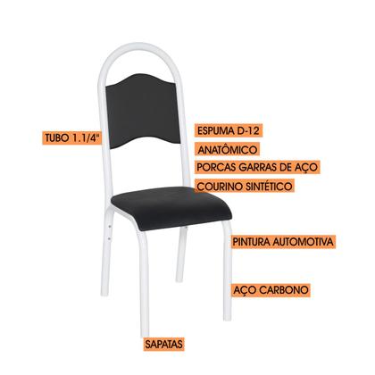 Imagem de Conjunto de 2 cadeiras cozinha jantar ciplafe cris tubo branco asento estofado