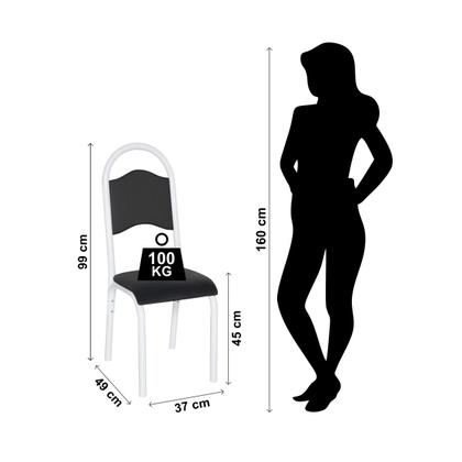 Imagem de Conjunto de 2 cadeiras cozinha jantar ciplafe cris tubo branco asento estofado