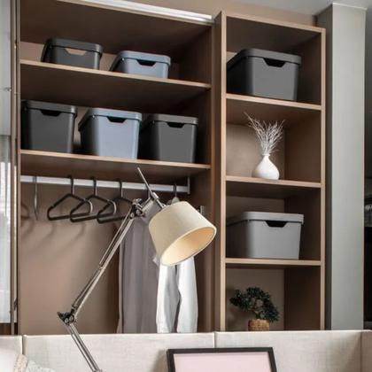 Imagem de Conjunto de 2 Caixas Organizadora Cube Preto 32L - Ou