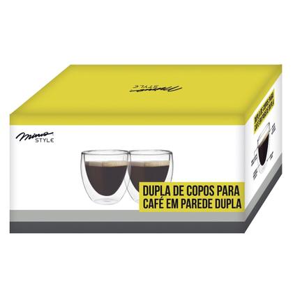 Imagem de Conjunto de 2 Copos para Café Mimo Style com Parede Dupla 80 ml
