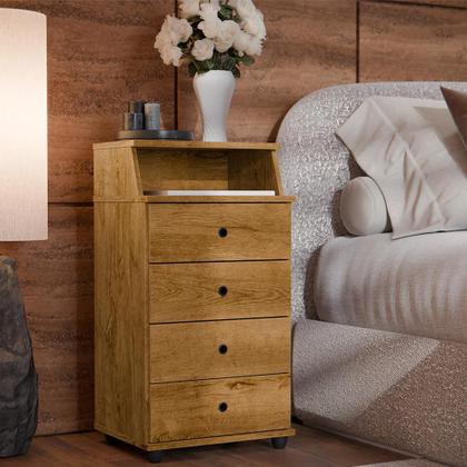 Imagem de Conjunto de 2 Mesa de Cabeceira Luxo II New com 4 Gavetas