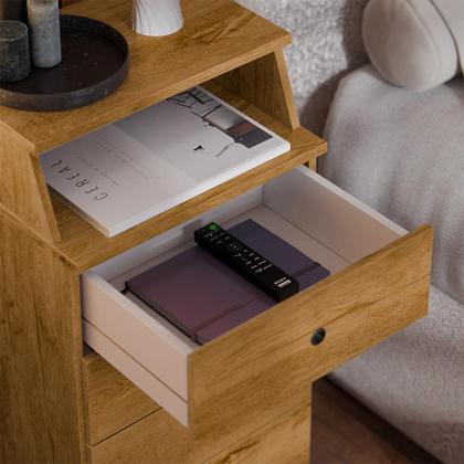 Imagem de Conjunto de 2 Mesa de Cabeceira Luxo II New com 4 Gavetas