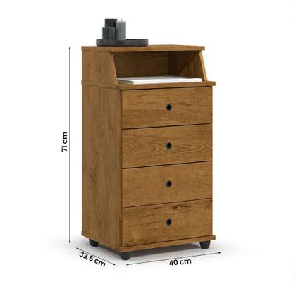 Imagem de Conjunto de 2 Mesa de Cabeceira Luxo II New com 4 Gavetas