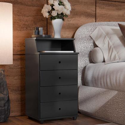 Imagem de Conjunto de 2 Mesa de Cabeceira Luxo II New com 4 Gavetas