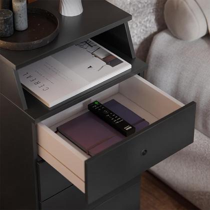 Imagem de Conjunto de 2 Mesa de Cabeceira Luxo II New com 4 Gavetas