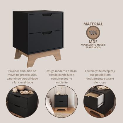 Imagem de Conjunto de 2 Mesas de Cabeceira 100% Mdf Alice