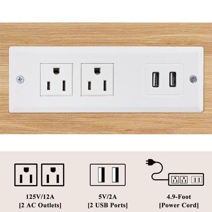 Imagem de Conjunto de 2 mesas laterais pequenas de bambu estreito YUFAM de 3 camadas com estação de carregamento  mesa de cabeceira fina para espaços pequenos, mesa de cabeceira fina com portas e tomadas USB  Mesa fina com armazenamento, natural