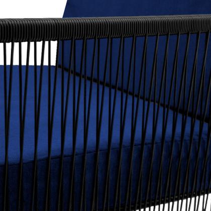 Imagem de Conjunto de 2 Poltronas em Fibra Sintética e Mesa de Centro Quadrada com Tampo de Vidro Santiago